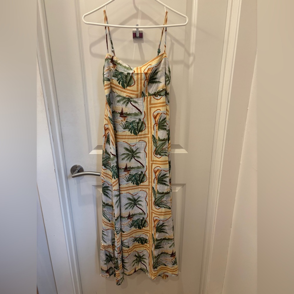 NWT Label of Love Tropical Print linen blend Maxi Dress - S